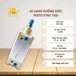 Thông số kỹ thuật xi lanh vuông kiểu FESTO STNC TGD của Vật tư công nghiệp Khải Lợi.