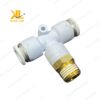 Sản phẩm chữ T hai đầu ghim ống ren giữa STNC YPB phù hợp với hệ thống khí nén và bơm nước.