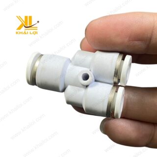 Hình ảnh thực tế chữ Y nối khí nén STNC YPW với lớp vỏ nhựa bền bỉ tại Vật tư công nghiệp Khải Lợi.