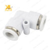 Hình ảnh thực tế của co nối nhanh 2 đầu ống STNC YPV, chuyên dùng cho hệ thống khí nén và nước.