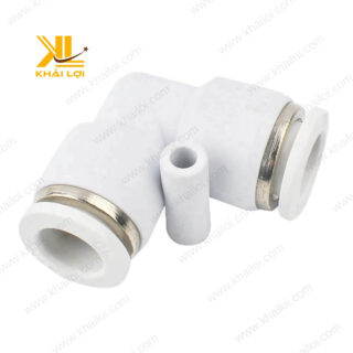 Hình ảnh thực tế của co nối nhanh 2 đầu ống STNC YPV, chuyên dùng cho hệ thống khí nén và nước.