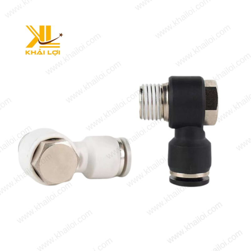 Cận cảnh co nối hơi khí nén AIRTAC PH với thiết kế nhấn khóa nhanh của Vật tư công nghiệp Khải Lợi.