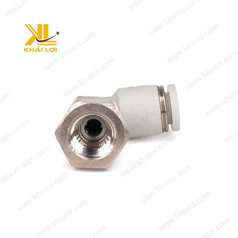 Co Nối Hơi Khí Nén AIRTAC PLF với lớp nhựa cao cấp và ren đồng chống ăn mòn.