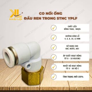 Thông số kỹ thuật co nối ống đầu ren trong STNC YPLF của Vật tư công nghiệp Khải Lợi.