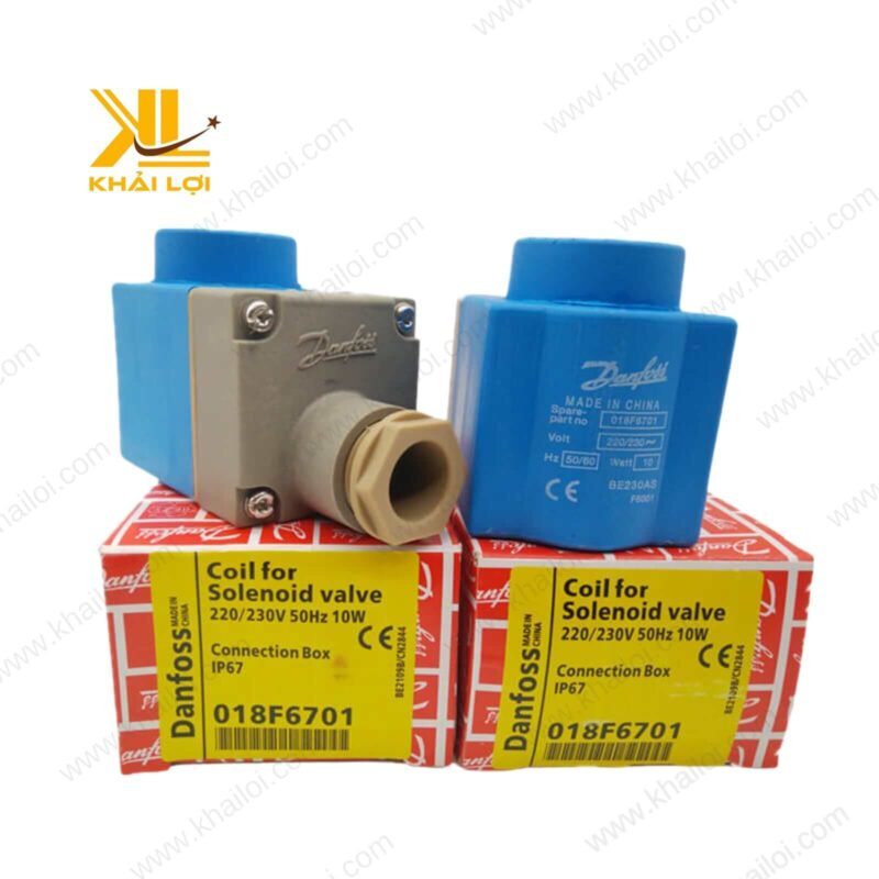 Hình ảnh coil van điện từ Danfoss 220V AC dùng trong HVAC.