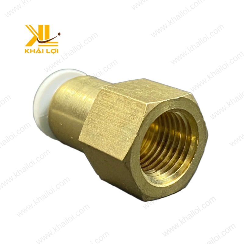 Cấu tạo đầu nối khí nén STNC YPCF với răng khía giữ chặt ống, chống rò rỉ.