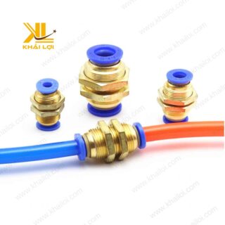 Nối ống khí siết PM sử dụng trong hệ thống khí nén công nghiệp.