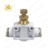 Van tiết lưu 2 đầu ống khí nén STNC YSA bằng đồng thau, bền bỉ và chống ăn mòn.