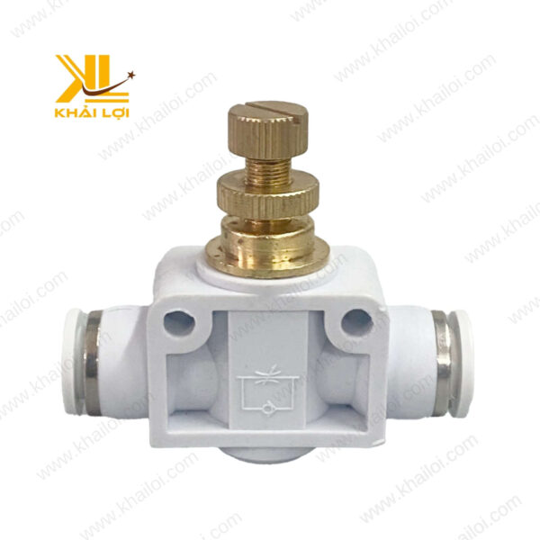 Van tiết lưu 2 đầu ống khí nén STNC YSA bằng đồng thau, bền bỉ và chống ăn mòn.