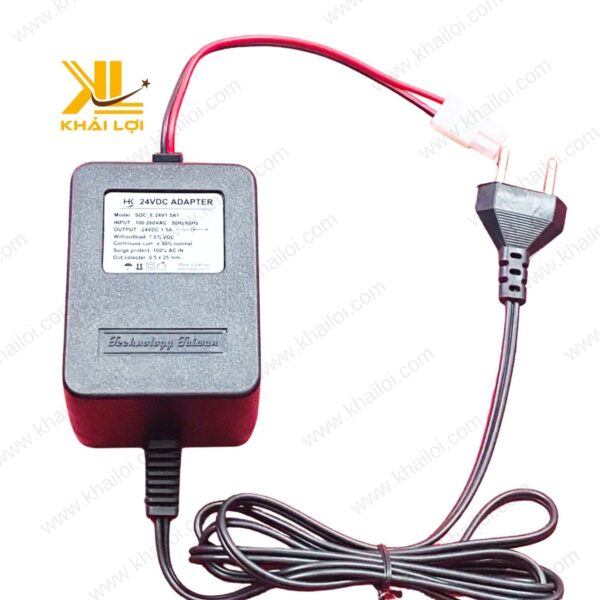 Adaptor 24V chịu nhiệt lên đến 60°C, phù hợp môi trường nóng ẩm.