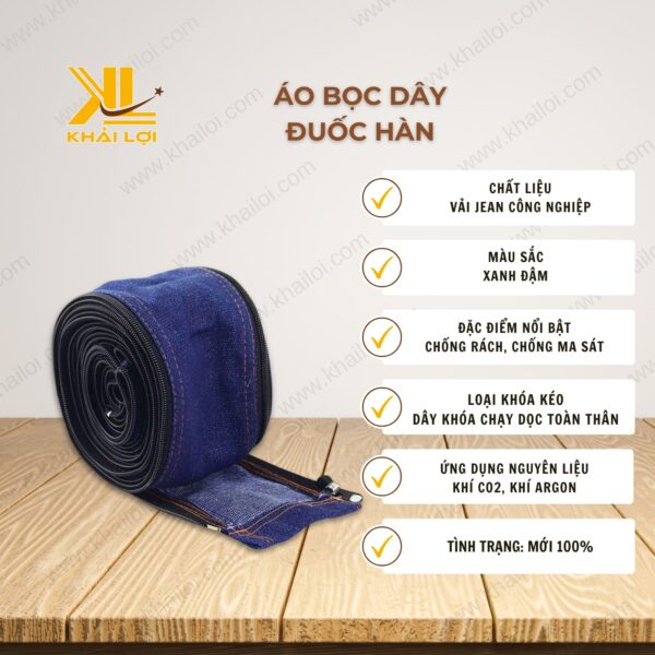 Thông số kỹ thuật Áo Bọc Dây Đuốc Hàn của Vật tư công nghiệp Khải Lợi.
