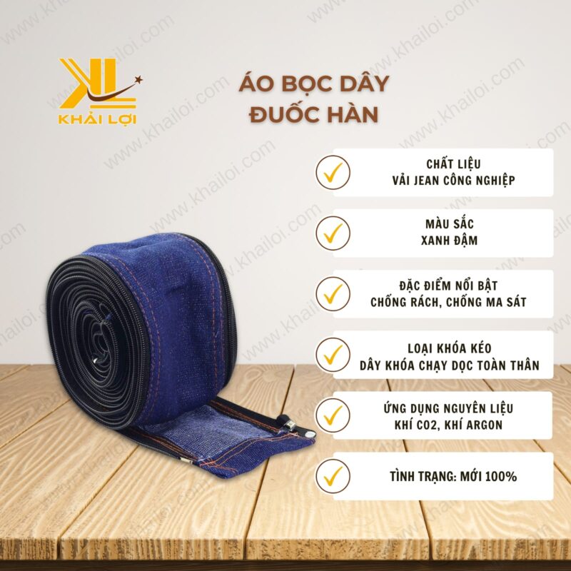 Thông số kỹ thuật Áo Bọc Dây Đuốc Hàn của Vật tư công nghiệp Khải Lợi.