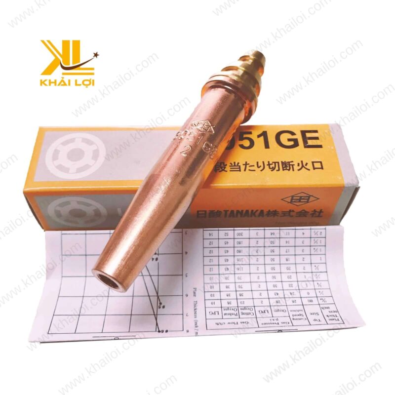 Thiết kế đầu béc cắt gas TANAKA tối ưu giúp tạo ra ngọn lửa cắt mạnh mẽ.