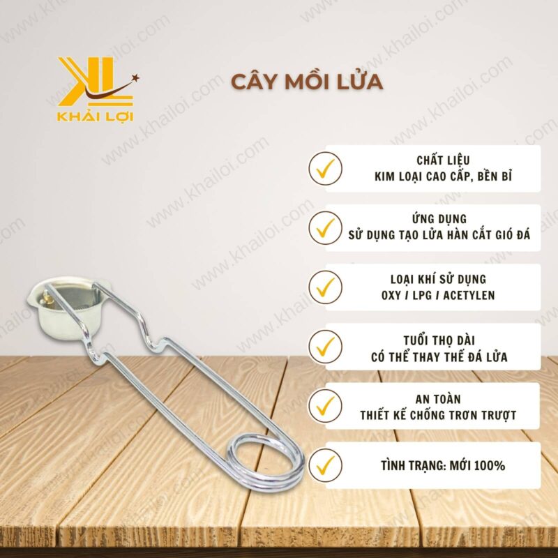 Thông số kỹ thuật "Cây mồi lửa" của Vật tư công nghiệp Khải Lợi