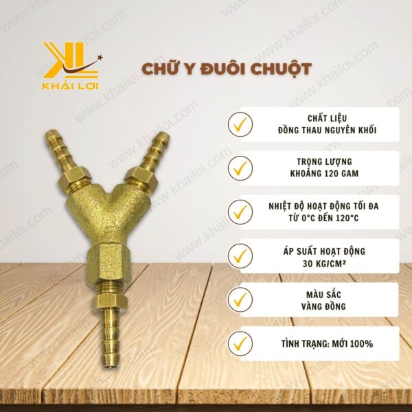 Thông số kỹ thuật chữ Y đuôi chuột của Vật tư công nghiệp Khải Lợi.