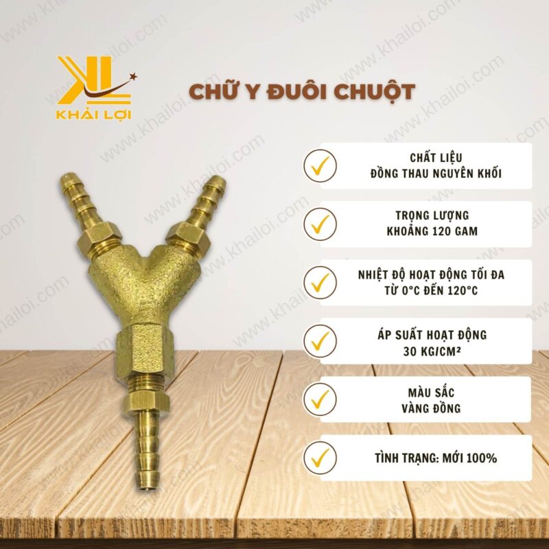 Thông số kỹ thuật chữ Y đuôi chuột của Vật tư công nghiệp Khải Lợi.