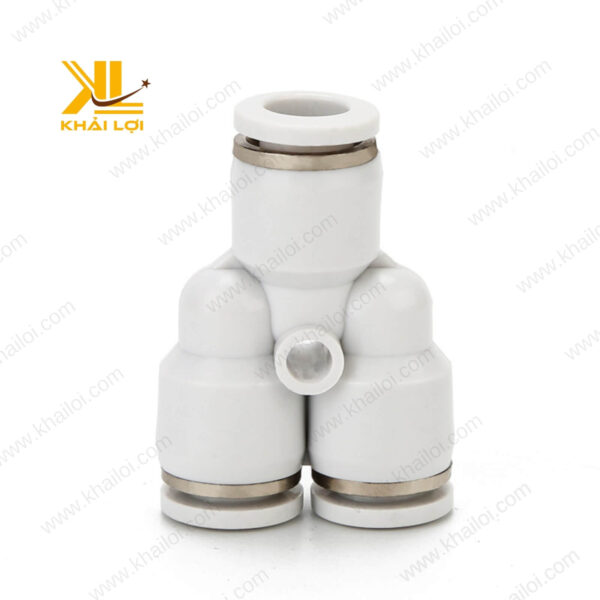 Chữ Y nối ống khí nén JPY với ba đầu kết nối đồng kích thước, dễ dàng lắp đặt.