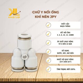 Thông số kỹ thuật Chữ Y nối ống khí nén JPY của Vật tư công nghiệp Khải Lợi.