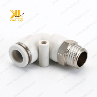 Cấu tạo chi tiết của co nối khí nén ren ngoài JPL với đầu ren chuẩn xác.