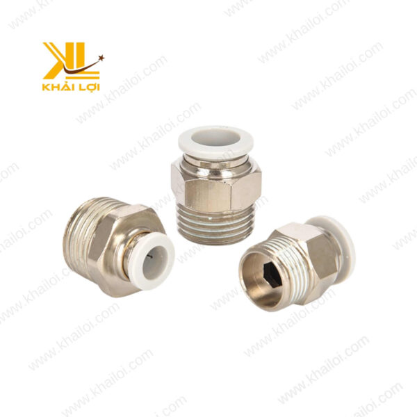 Đầu nối thẳng khí nén JELPC PC của Vật tư công nghiệp Khải Lợi, thiết kế tiện lợi với dạng nhấn khóa.