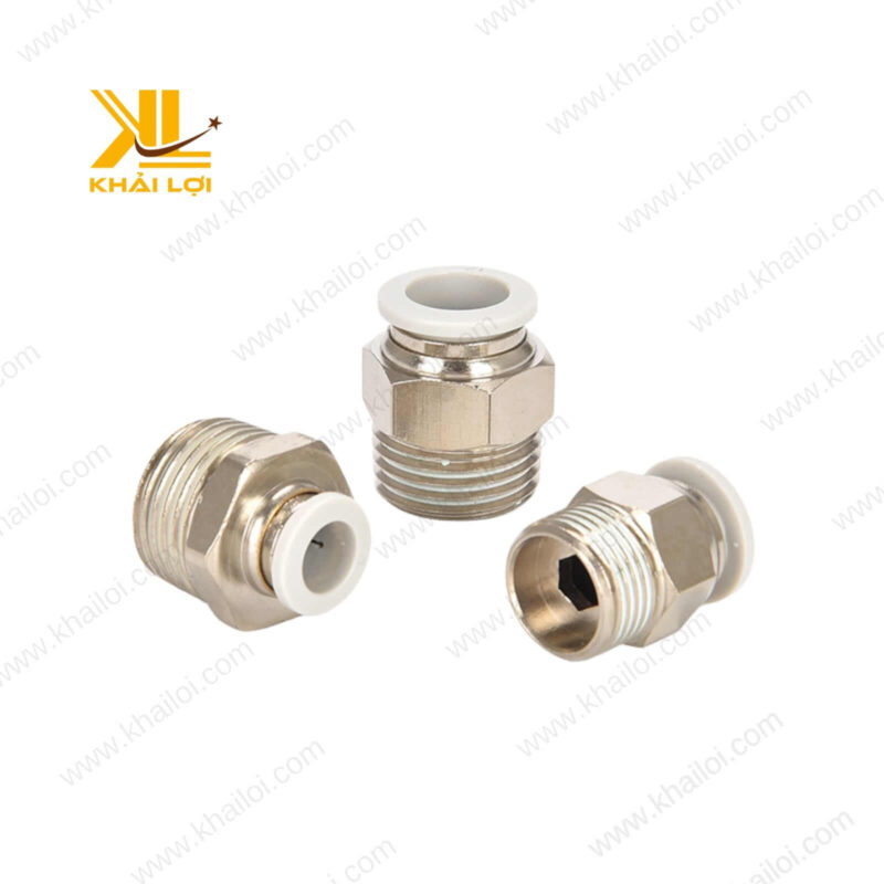Đầu nối thẳng khí nén JELPC PC của Vật tư công nghiệp Khải Lợi, thiết kế tiện lợi với dạng nhấn khóa.