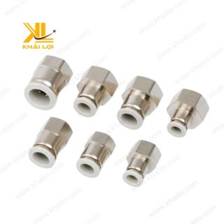 Cấu tạo đầu nối thẳng JPCF với nút bấm nhựa giúp tháo lắp dễ dàng.