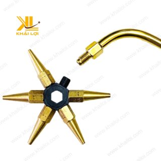 Cận cảnh đầu đèn hàn gió đá TANAKA với góc nghiêng 90 độ, giúp thao tác dễ dàng.