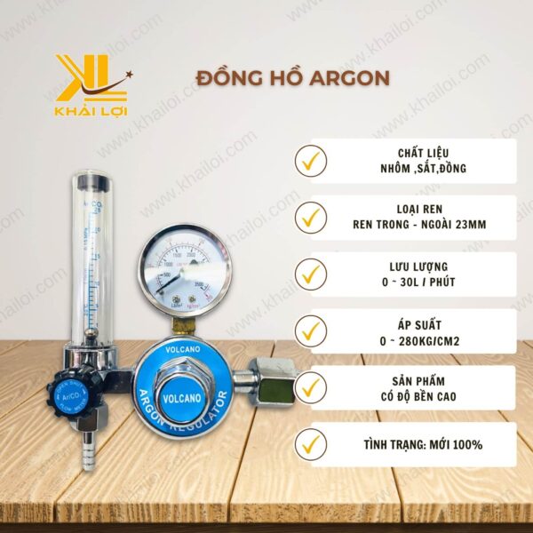 Thông số kỹ thuật Đồng hồ ARGON của Vật tư công nghiệp Khải Lợi