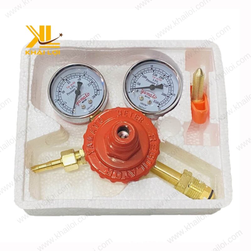Hình ảnh cận cảnh Đồng Hồ Đá YAMATO với hai đồng hồ đo áp suất chính xác