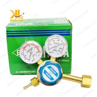 Mặt trước Đồng Hồ Oxy Tanaka JGR-13A hiển thị áp suất đầu vào và đầu ra.