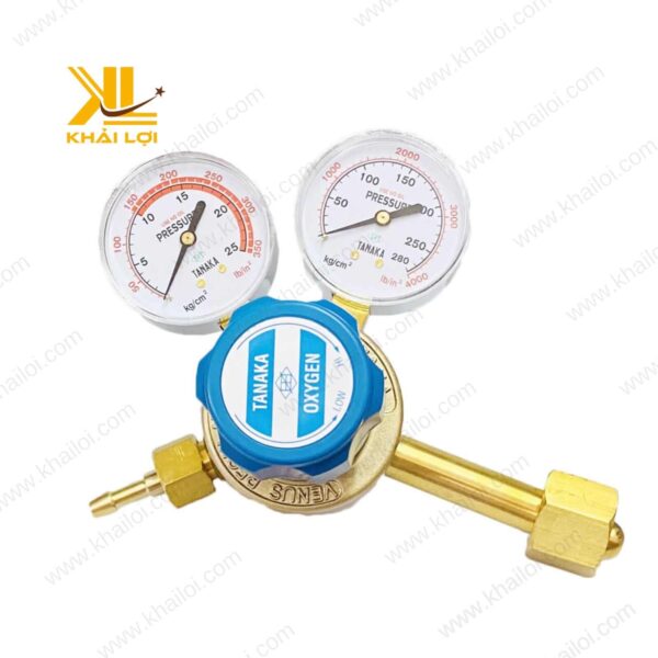 Cận cảnh mặt đồng hồ đo áp suất của Đồng hồ Oxy Tanaka Venus Oxy (CGA-540L), hiển thị rõ ràng mức áp suất.