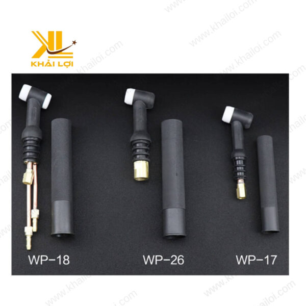 Hình ảnh thực tế của đuốc Tig WP17, nhỏ gọn, linh hoạt, thích hợp cho các công việc hàn nhẹ.