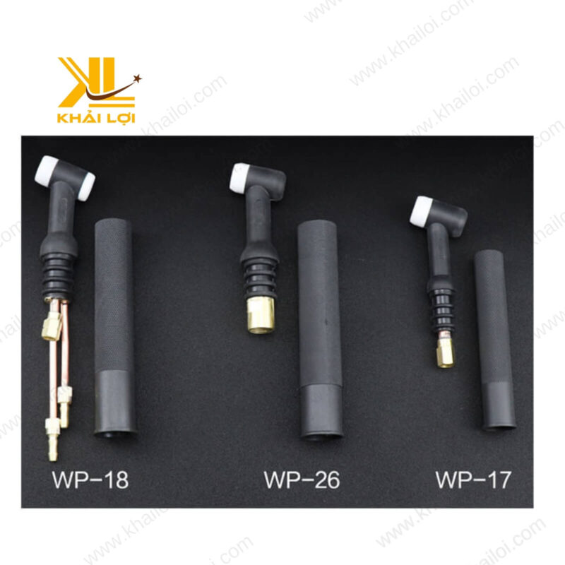 Hình ảnh thực tế của đuốc Tig WP17, nhỏ gọn, linh hoạt, thích hợp cho các công việc hàn nhẹ.
