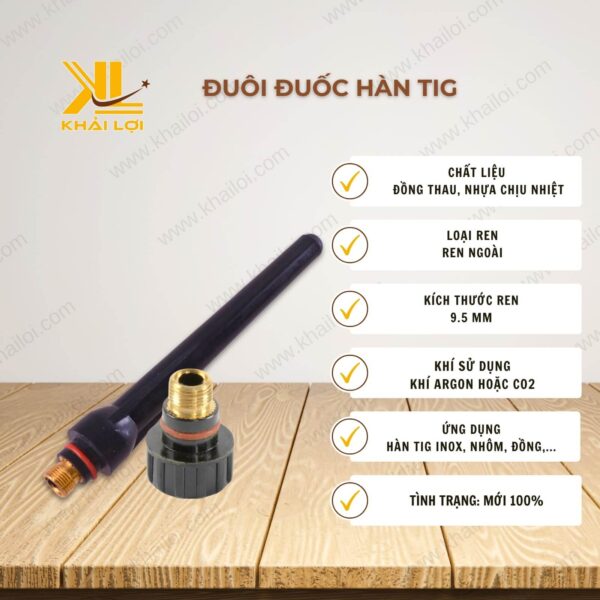 Thông số kỹ thuật Đuôi Đuốc Hàn TIG của Vật tư công nghiệp Khải Lợi
