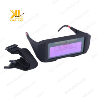 Cận cảnh mặt trước kính hàn có dây của Vật tư công nghiệp Khải Lợi với lớp kính bảo vệ chống tia UV.