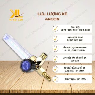 Thông số kỹ thuật lưu lượng kế Argon của Vật tư công nghiệp Khải Lợi