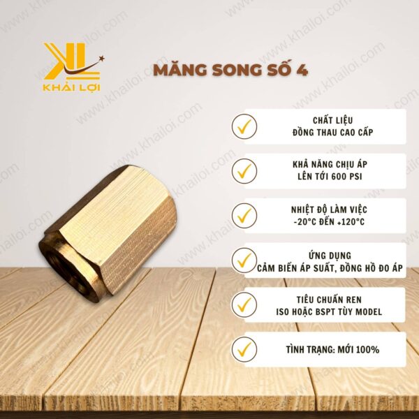 Thông số kỹ thuật măng song số 4 của Vật tư công nghiệp Khải Lợi.