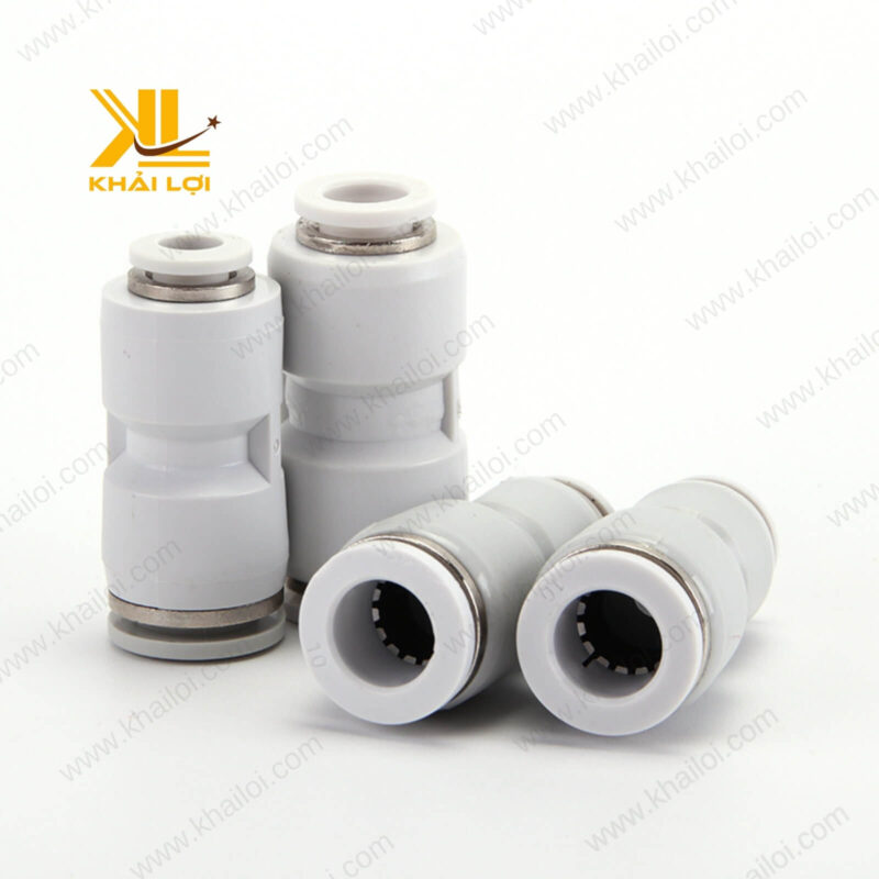 Bộ nối giảm 2 đầu ống khí nén JPG với chất liệu nhựa kỹ thuật và đồng thau bền bỉ.