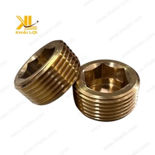 Cận cảnh đầu lục giác của ốc bít thau ren lục giác từ Khải Lợi.