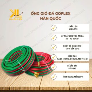 Thông số kỹ thuật ống hàn gió đá GOFLEX của Vật tư công nghiệp Khải Lợi.