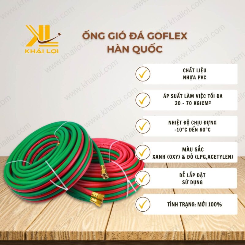 Thông số kỹ thuật Ống Gió Đá GOFLEX Hàn Quốc của Vật tư công nghiệp Khải Lợi.