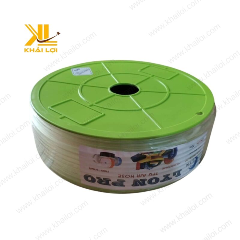 Cận cảnh cấu trúc bề mặt trong suốt của ống khí PU LYON.