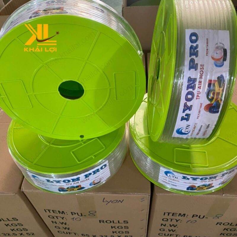 Ống khí nén PU LYON cuộn 100m tại kho Vật tư công nghiệp Khải Lợi.