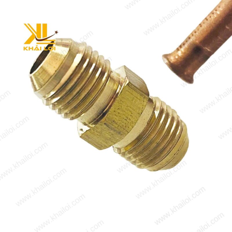 Rắc co đồng thau nối ống thẳng, gia công chính xác bởi Khải Lợi.