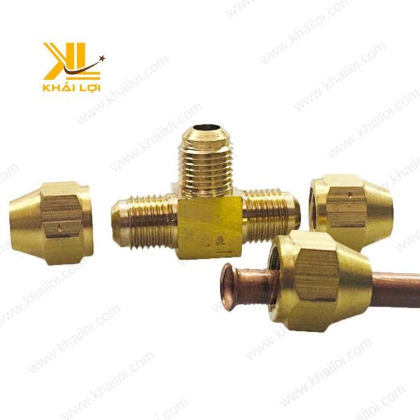 Tê ba đầu lã ống đồng chất liệu đồng thau tại Vật tư công nghiệp Khải Lợi.