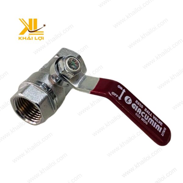 Cận cảnh tay gạt van bi đồng xi trắng Giacomini Khải Lợi