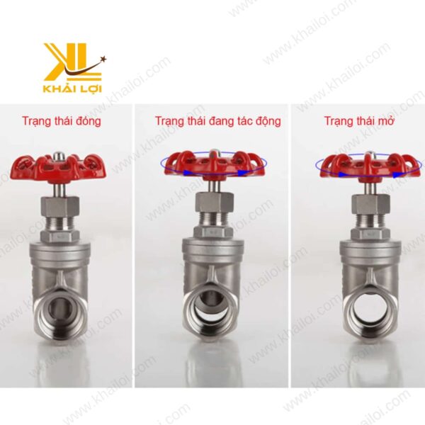 Hình ảnh van cửa inox vận hành bằng tay trong hệ thống xử lý khí.