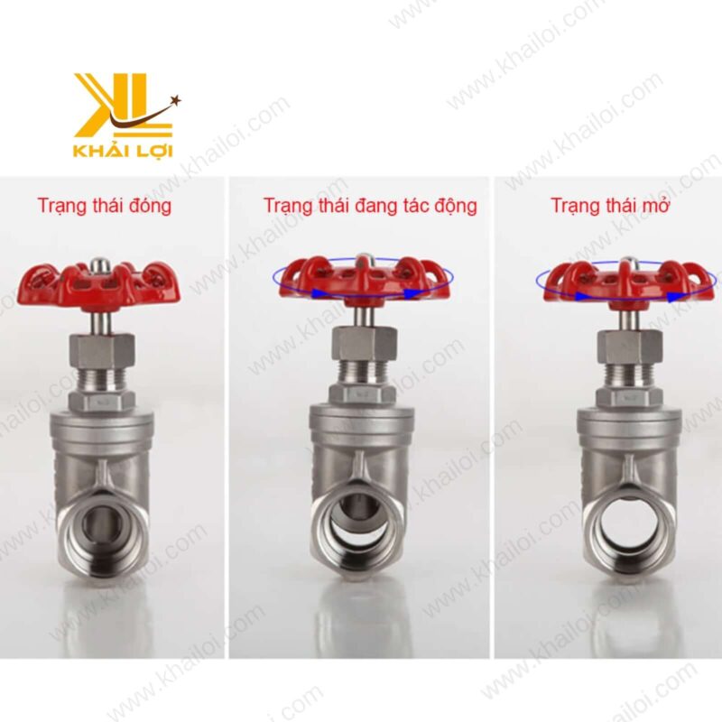 Hình ảnh Van Cửa Inox 304 vận hành bằng tay trong hệ thống xử lý khí.