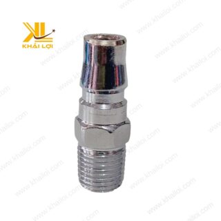 Đầu nối khí nén dạng đực ren 13mm bằng thép mạ kẽm chất lượng cao – Khải Lợi phân phối.