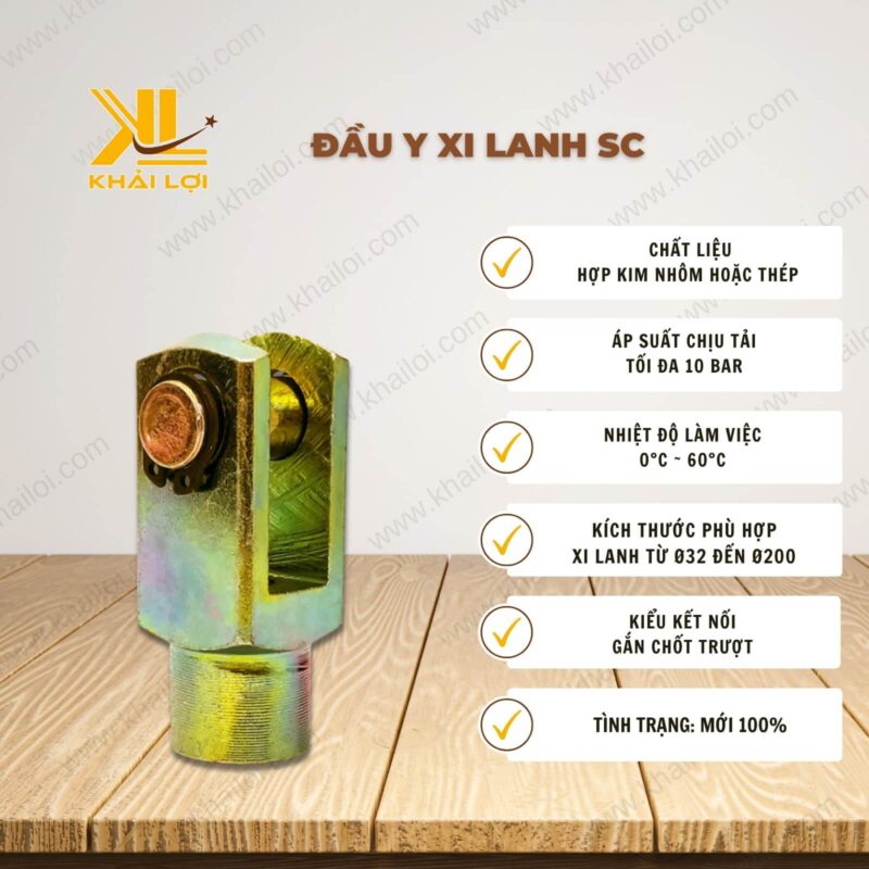 Thông số kỹ thuật Đầu Y xi lanh SC của Vật tư công nghiệp Khải Lợi.